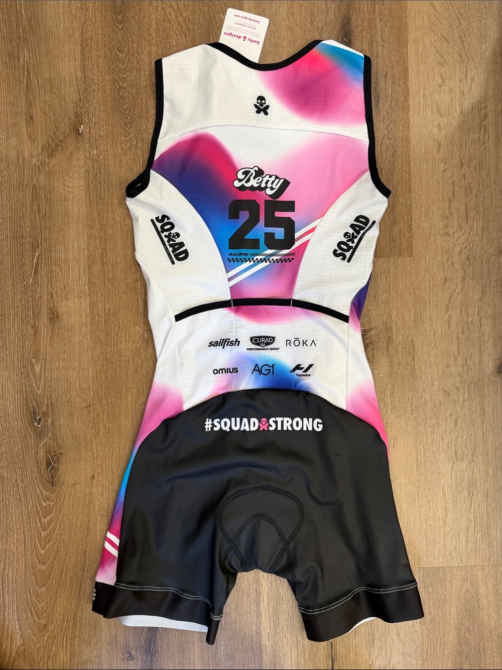 Betty Designs Squad Racing Team Sleeveless Triathlon kit | Large NWT 🩷💙 - Picture 7 of 7